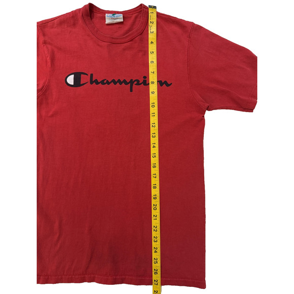 Vintage 90s Champion Shirt Mens SM Red Spell Out Logo Reverse Weave Heavyweight - Picture 5 of 6